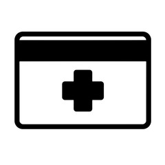 Medical insurance card icon &ndash; concept of health coverage patient information and ID validation