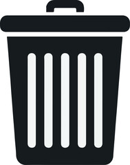 Bin vector silhouette icon