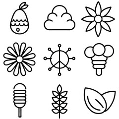 Set of  Minimalistic Spring Symbols - Simple Vector Icons