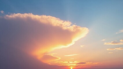 Stunning Sunset Sky with Fluffy Clouds
