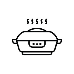 Isolated Food Container Vector Icon With Steam Simple Cooking Concept Design