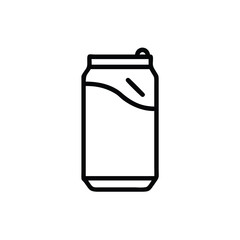 Soda Can Black Line Art Illustration Isolated On White Background