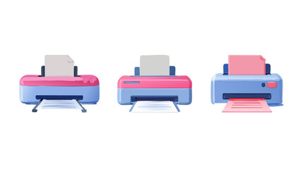 3d paper printer icon. 3d rendering isolated on white background. Cartoon plastic style