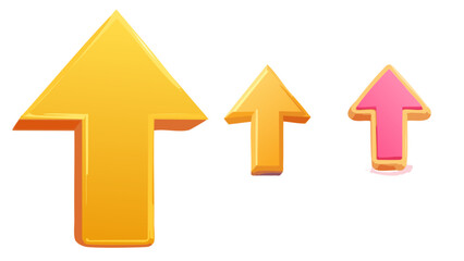 3d up arrow icon. Isolated on white background. 3d arrow, direction and arrows concept. Cartoon minimal style.