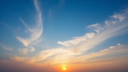 Obraz premium Stunning Sunset Sky with Colorful Clouds