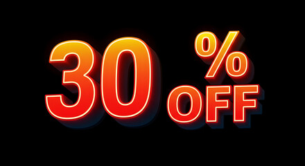 3d render of a 30 percent discount