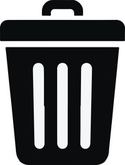 Bin vector silhouette icon
