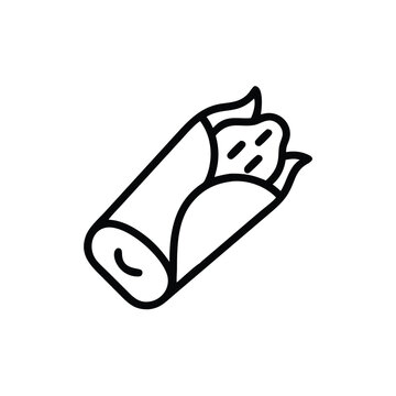 recommend clip art: Minimalist Burrito Icon Vector Illustration Mexican Food Outline Style Design