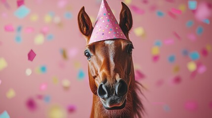 Happy Birthday Horse! A Festive Equine Portrait
