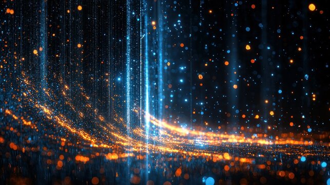 Abstract Digital Art: Celestial Lightscape