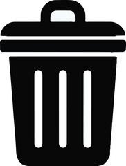 Bin vector silhouette icon