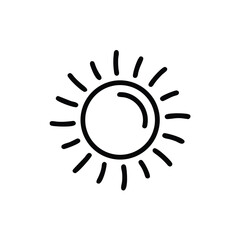 Minimalistic Sun Icon Vector Illustration In Black And White Line Art