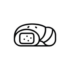 Pastry Kolach Icon Design With Filled Pastry Inside Vector Illustration