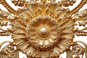 Opulent Gold Rococo Ornament Intricate Floral Design Luxurious Gilded Detail Elegant Rich Textures