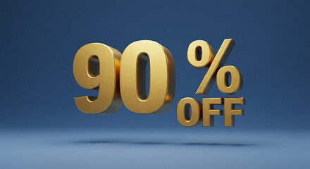 3d render of a 90 percent discount