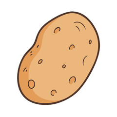 Isolated cartoon potato vector illustration for food design and agricultural concepts art