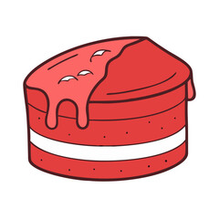Delicious red velvet cake with cream cheese frosting dessert bakery sweet treat illustration