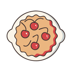 Delicious cherry pie recipe homemade dessert baking pastry sweet treat food illustration design