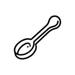 Minimalist Spoon Vector Illustration In Black And White Outlined Style