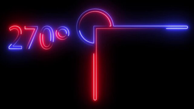 A neon icon arcs fluidly to 270 degrees, glowing with electric blues and purples. It spins gracefully, forming a bold three-quarter circle with radiant motion.