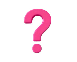 Naklejka premium Bright Pink 3D Question Mark on White Background for Bold Visual Impact