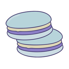 Delicious pastel macarons stack vector illustration for bakery shop french dessert design art