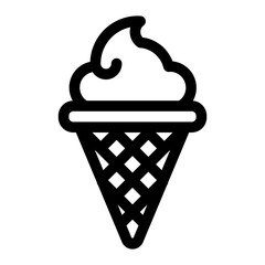 Ice cream cone icon. Flat vector illustration.
