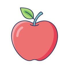 Red apple illustration vector graphic design healthy fruit nutrition food fresh organic drawing clip art