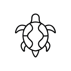 Minimalist Turtle Outline Icon Vector Illustration For Logo Design And Creative Projects