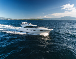 Fototapeta premium fast motor yacht in navigation