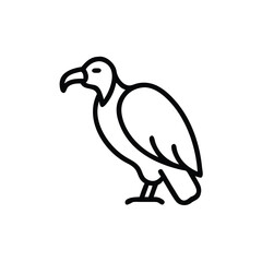 Vulture Line Art Illustration Isolated Bird Icon Minimalist Design Vector Graphic