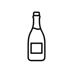 Minimalist Wine Bottle Line Art Icon Vector Illustration Graphic Design