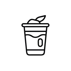 Black Outline Graphic Of An Iced Coffee Or Beverage Cup