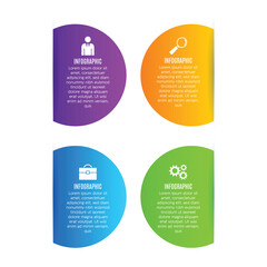 Business circle template infographic chart list 4 step editable design