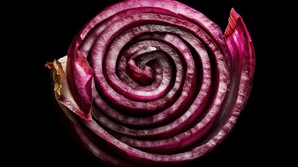 Red onion cross section close up macro photography food vegetable cooking ingredient fresh healthy diet 