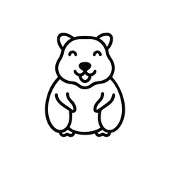 Fototapeta premium Minimalist Line Art Of A Happy Bear Character Illustration Design