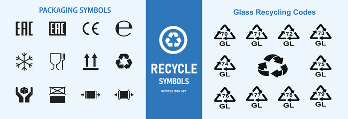 Recycle signs. Recycle arrow collection. Recycling icon set. Vector illustration