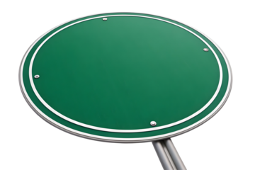 Blank Road Sign on Metal Pole for Custom Text.