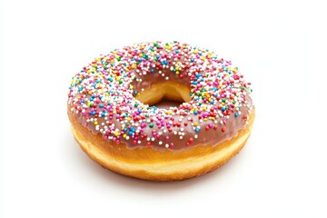 Chocolate frosted donut with sprinkles