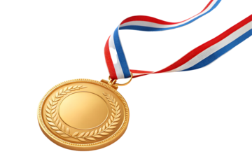 Gold Medal with Ribbon for Championship or Achievement.