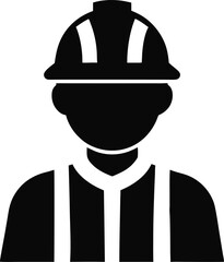 man with helmet safety workers  icon
