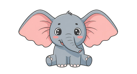 Fototapeta premium Cute baby elephant - image without background