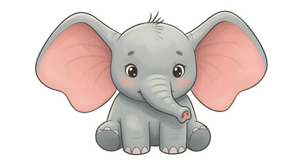 Fototapeta premium Cute baby elephant - image without background