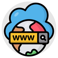 Flat design icon of search box vector 
