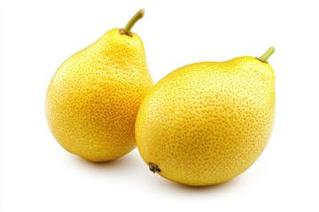 Two vibrant yellow citrus fruits