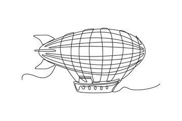  Air transport concept. Single line draw design. Vector graphic illustration