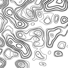 Fototapeta premium Abstract black and white topographic map lines 
