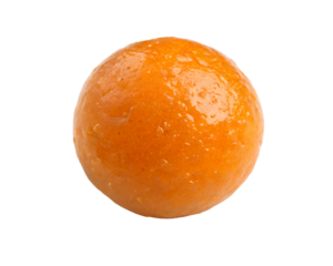 Orange Colored Laddu on White Background for Sweet Indian Festival Treat