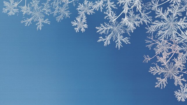 Serene and elegant winter - themed background with a smooth blue gradient, adorned with delicate white snowflakes. Ideal for winter - themed digital designs, Christmas - related materials