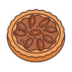Delicious date pie recipe homemade baked dessert sweet treat food illustration vector graphic